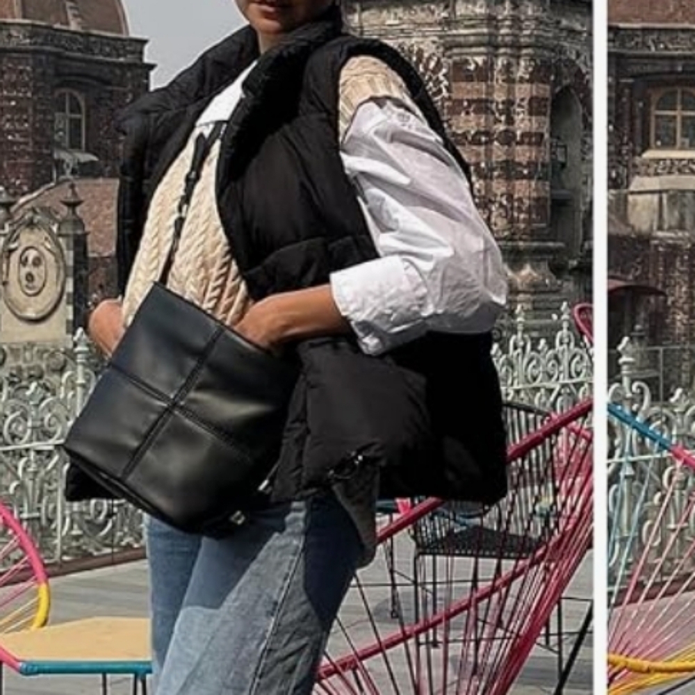 Womens Black Puffer Vest